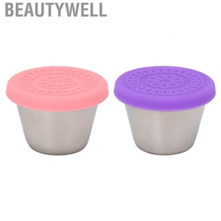 Beautywell Stainless Steel Containers  Safe Portable 70ml Small Easy Use Stainless Steel Dressing Container Easy Cleaning with Sealing Silicone Lid for Beauty Salon