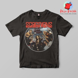 เสื้อยืด พิมพ์ลาย SCORPIONS WORLD WIDE พรีเมี่ยม สําหรับเด็กผู้ชาย และผู้หญิง อายุ 1-9 ปี