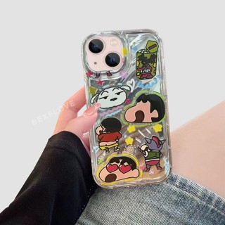 เคสโทรศัพท์มือถือ ซิลิโคนนิ่ม ใส กันกระแทก ลายการ์ตูนหมีชินจังน่ารัก สําหรับ IPhone 6 6S 7 8 Plus 11 14 13 12 Pro MAX XR X XS MAX SE 2020 14Plus