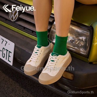 Feiyue รองเท้าผ้าใบลําลอง ส้นแบน รูปบิสกิต สไตล์เรโทร แฟชั่นฤดูใบไม้ร่วง สําหรับสตรี 2022 ZCRA