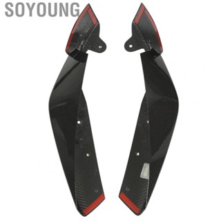 Soyoung Front Lip Spoiler  Smooth Front Bumper Side Lip Splitter Clear Texture Carbon Fiber Glossy  for Car