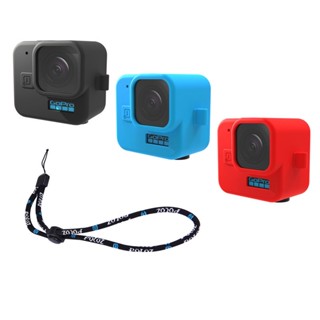 เคสซิลิโคน กันฝุ่น พร้อมสายคล้องข้อมือ สําหรับกล้องแอคชั่น Gopro Hero 11 Black Mini