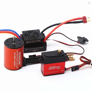 (fygath)GoolRC ชุดมอเตอร์คอมโบ ไร้แปรงถ่าน 3650 4300KV 60A ESC เซอร์โว 25 กก. พร้อมแขนเซอร์โว 25T สําหรับรถบังคับ 1/10