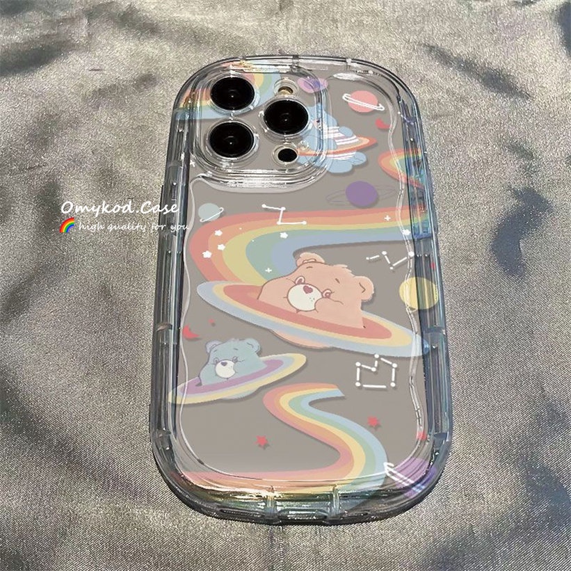 🌈Ready Stock🏆OPPO A18 A38 A17 A16 A15 A57 A16K A5S A3S A78  A5 A9 A53 A33 A32 A31 2020 A54 A92 A72 A52 A94 A95 Reno 8T 5F F11 A95 A93 Rainbow Bear Phone Case Air Cushion Silicone Protective Cover