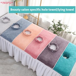 Inspg&gt; ใหม่ ผ้าขนหนูนวดหน้า สปา ขนาด 40*80 ซม. พร้อมรูที่นอน
