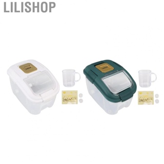 Lilishop Storage Container  Large  Flip Cover Rice Storage Bin Multipurpose with Roller Wheel for Flour for Home for Nuts