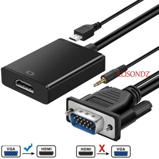 Alisondz VGA to HDMI Video 1080P พร้อมตัวแปลงเสียง ตัวผู้ เป็นตัวเมีย