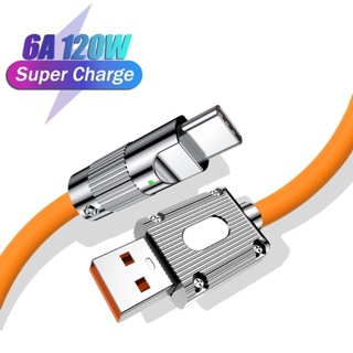 120w 6A ทนทาน โทรศัพท์มือถือ USB ลวดข้อมูล สําหรับ Android / ชาร์จด่วน สายชาร์จ สายโทรศัพท์ อุปกรณ์เสริม / ซิลิโคนเหลว ชาร์จเร็ว ประเภท C โลหะผสมสังกะสี / สายเคเบิลข้อมูล