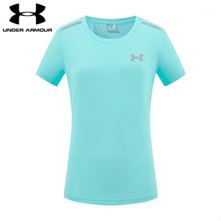 Under.armour เสื้อยืดคอกลม แขนสั้น ผ้าเรยอน ระบายอากาศ แห้งเร็ว คุณภาพสูง สําหรับผู้หญิง [M-4XL]