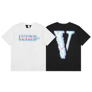 เสื้อยืดแขนสั้นลําลอง ผ้าฝ้าย พิมพ์ลายตัวอักษร VLONE แฟชั่นฤดูร้อน สําหรับผู้ชาย และผู้หญิง ไซซ์ S-XL