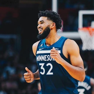 พร้อมส่ง เสื้อกีฬาบาสเก็ตบอล ลายทีม Minnesota Timberwolves NO.32 Karl-Anthony Towns 22-23 Season สําหรับผู้ชาย