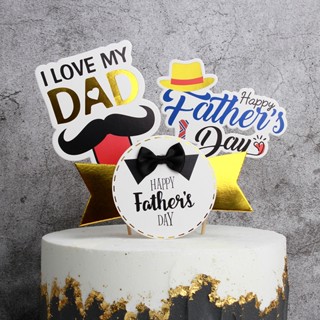 Wonderfa ป้ายอะคริลิค Happy Fathers Day สําหรับตกแต่งเค้ก