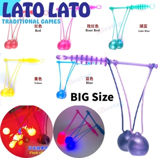 【ขนาดใหญ่】นีออน Lato Latto พร้อมที่จับ พร้อมส่ง Tek Tek Old School Toys Lato Latto พร้อมที่จับ Pro-clackers Ball Latok ของเล่น Viral Bump Ball Stress Relief ของเล่นยอดนิยมของ The Last