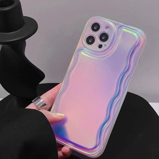 ไล่โทนสีเลเซอร์ แวววาว สําหรับ IPhone 11 X XR XS MAX 14 13 12 11 Pro Max เคสโทรศัพท์มือถือ TPU นิ่ม ผิวด้าน กันกระแทก