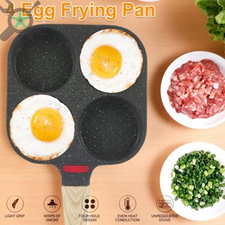 ชุดกระทะทอดไข่เจียว อลูมิเนียม 4 ถ้วย ขนาดเล็ก ด้ามจับไม้ SHOPCYC6910