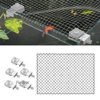 [Fenteer] ตาข่ายโปร่งใส พร้อมที่ยึด ป้องกันการกระโดด สําหรับตู้ปลา