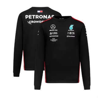 เสื้อยืดแขนยาว แบบแห้งเร็ว พิมพ์ลายทีม Mercedes AMG Petronas F1 2023 F1 สําหรับเด็กผู้ชาย