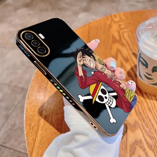 สําหรับ Huawei Nova 8i 9 SE Pro Nova Y70 Plus ของแท้ ขอบสี่เหลี่ยม มองเห็นที่มืด ลาย D.Luffy เคสโทรศัพท์ แบบนิ่ม หรูหรา