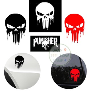 สติ๊กเกอร์ Punisher พันนิชเชอร์ ดุดัน แต่งรถ หัวกระโหลก หัวกะโหลก ตำรวจ ทหาร army