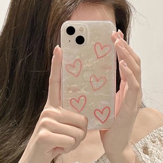 เคสโทรศัพท์มือถือแบบใส กันกระแทก ลายหัวใจ สําหรับ Iphone 11 12 13 14 11Pro 11Promax 12Pro 12Promax 13Promax 14Pro 14Promax 14plus X XS XR 7 8PLUS