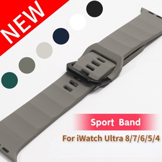 สายนาฬิกาข้อมือซิลิโคน สําหรับ iWatch band 42 มม. 44 มม. 45 มม. 49 มม. iWatch Series Ultra 8 SE 7 6 5 4 3