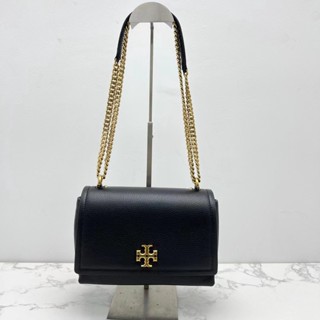 Tory Burch กระเป๋าสะพายไหล่ หนังลิ้นจี่ สองสี ขนาดเล็ก สไตล์คลาสสิก