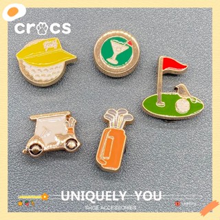 Crocs jibbitz หัวเข็มขัดโลหะ รูปดอกไม้ สไตล์เกาหลี สําหรับตกแต่งรองเท้ากอล์ฟ DIY