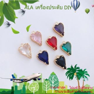 ❤️เครื่องประดับ DIY❤️จี้สร้อยคอ สร้อยข้อมือ ต่างหู ชุบทอง 14k รูปหัวใจ ประดับเพทาย คริสตัล เพทาย สีสันสดใส DIY[水晶/宝石/项链/手镯/手镯/耳环]