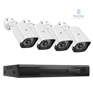 ชุดกล้องวงจรปิดรักษาความปลอดภัย 4CH 1080P WiFi DVR พร้อมกล้องเครือข่าย IP67 2.0MP 4 ตัว 98 ฟุต เวอร์ชั่นกลางคืน P2P ปลั๊ก US 6.19