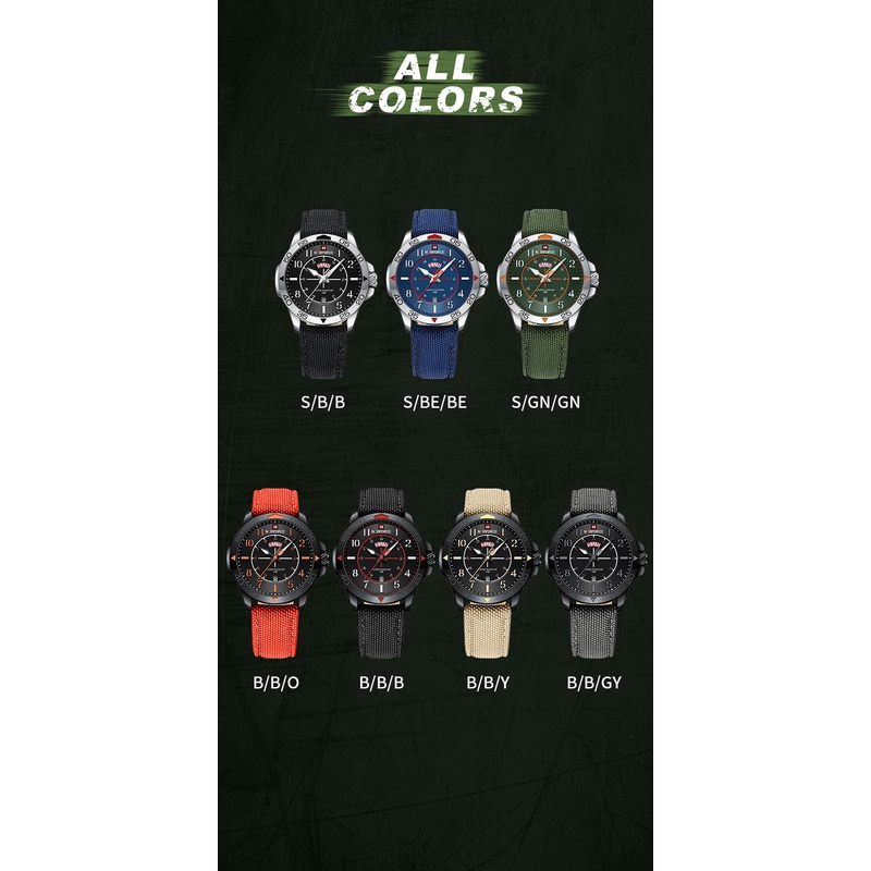 Relógio Masculino NAVIFORCE แฟชั่นนาฬิกาสปอร์ตผู้ชายสายไนลอนนาฬิกาข้อมือควอตซ์กันน้ํา