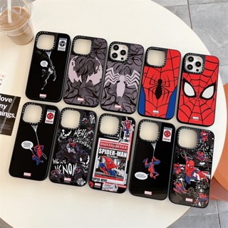 Casetifg เคสโทรศัพท์มือถือ ซิลิโคน TPU แข็ง กันกระแทก ลายมาร์เวล สไปเดอร์แมน พร้อมกระจก คุณภาพสูง สําหรับ iPhone 14 11 12 13 Pro Max 14Plus