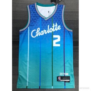 เสื้อกีฬาแขนสั้น ลายทีม NBA Jersey Charlotte Hornets 2022 2# เสื้อกีฬาแขนกุด ทรงหลวม ขนาดใหญ่ สไตล์คลาสสิก สําหรับผู้ชาย และผู้หญิง