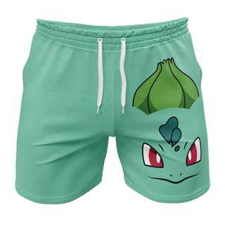 Bulbasaur กางเกงขาสั้น ลายโปเกม่อน ใส่เข้ายิม