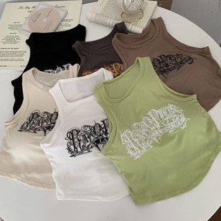 Milyfashion เสื้อสายเดี่ยว พิมพ์ลาย สไตล์เกาหลี เซ็กซี่ สําหรับผู้หญิง