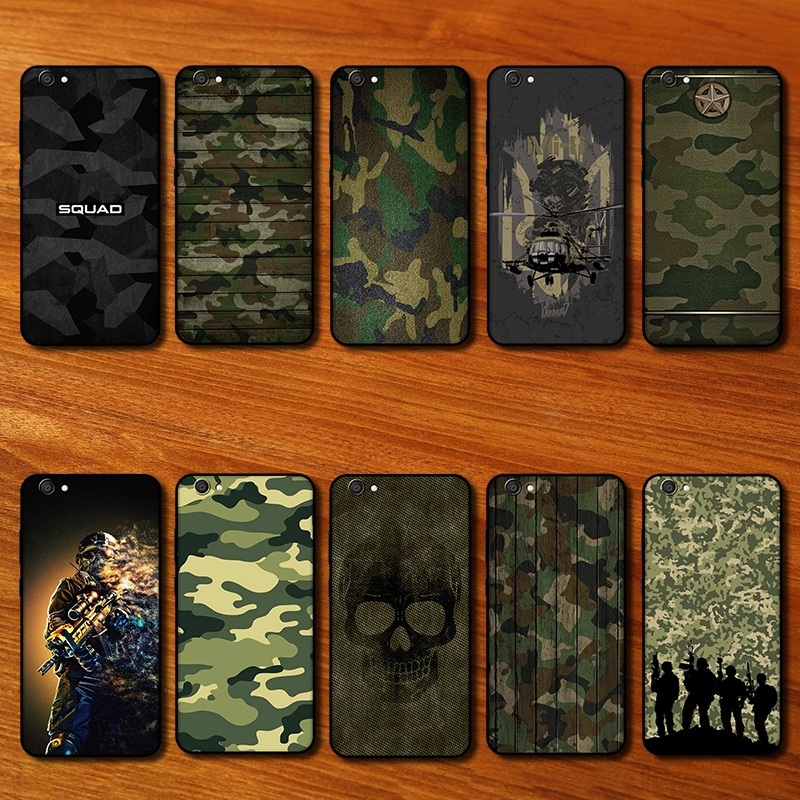 เคสสําหรับ Vivo Y66 Y69 Y71 Y81 Y81S AA4 Army ลายพรางเคสโทรศัพท์ TPU แบบนุ่ม