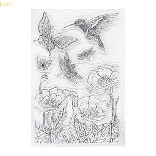 Love Hummingbird แสตมป์ซิลิโคน ลายนูน สําหรับตกแต่งสมุดภาพ การ์ด