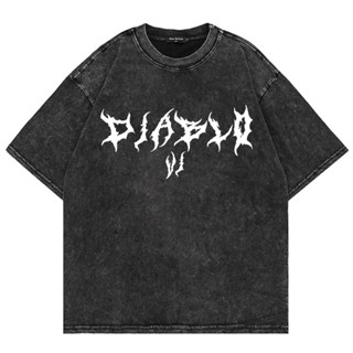 เสื้อยืด ผ้าฝ้าย 100% พิมพ์ลาย Diablo 4 สไตล์วินเทจ ฮาราจูกุ ขนาดใหญ่ สําหรับผู้ชาย ผู้หญิง 2023