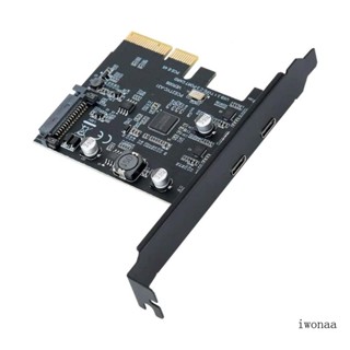 Iwo อะแดปเตอร์การ์ดขยาย USB3 2 PCIE 4X 10Gbps 2x Type-C PCIE ASM3142