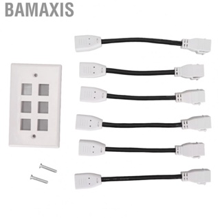 Bamaxis 6 Ports Wall  Outlet Cover Built-in Switch Plug Socket With Cable