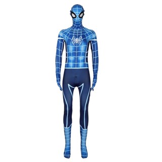 ใหม่ ชุดบอดี้สูท คอสเพลย์ Spiderman Iron Man สีฟ้า