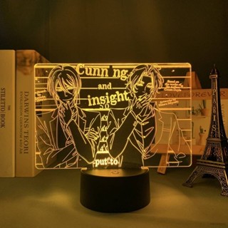 Sy7 โคมไฟกลางคืน LED รูปการ์ตูนอนิเมะ James Moriarty THE PATRIOT สีรุ้ง ชาร์จ USB สําหรับตกแต่งบ้าน