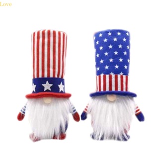 Love Patriotic Veterans Day Gnome ผ้ากํามะหยี่ขนนิ่ม แฮนด์เมด สําหรับตกแต่งโต๊ะ 4 กรกฎาคม