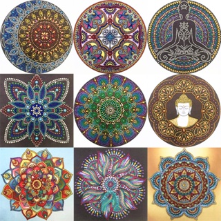 Mandala ชุดงานจิตรกรรมเม็ดบีด ทรงเพชร 5D DIY สําหรับตกแต่งบ้าน# [Acelit.th]