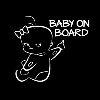 [SML.z] สติกเกอร์ ป้ายเตือน ลายการ์ตูน Baby On Board น่ารัก สําหรับติดตกแต่งหน้าต่างรถยนต์