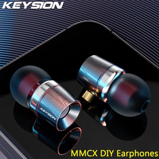 Keysion MMCX DIY หูฟัง 9 มม. ชุบไทเทเนียม ไดนามิก เอียร์บัด นอน เกม เพลง กีฬา HD ไฮไฟ หูฟังเบส ชุดหูฟัง