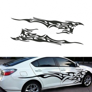 ⚡READYSTOCK⚡2Pcs Car Side Body Door Fender Vinyl Flame Graphics Decal Racing Stripe Stickers