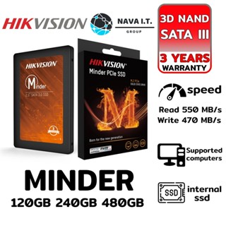 COINSคืน15%⚡FB9JMZV6⚡ HIKVISION MINDER 3D NAND 2.5" SATA III 120 GB 240GB 480GB 960GB รับประกัน 3 ปี