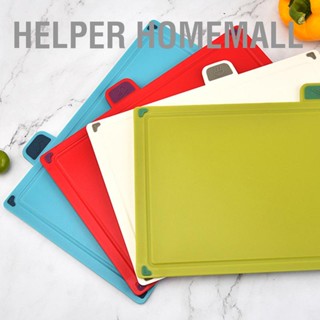 Helper HomeMall 4 ชิ้นการจำแนกอาหารเขียง PP TPR แบบพกพาไม่ลื่นเขียงเครื่องมือครัว