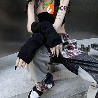 OCEANMAPDZ ถุงมือยาว เปิดนิ้วมือ ให้ความอบอุ่น สไตล์พังก์ ฮาโลวีน สตรีท สําหรับเด็กผู้หญิง