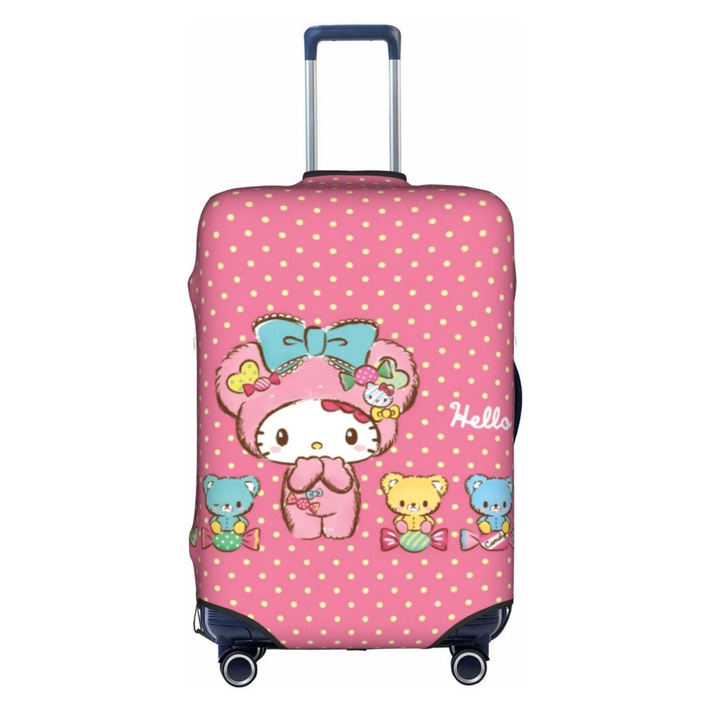 【พร้อมส่ง】ผ้าคลุมกระเป๋าเดินทาง ﻿ผ้าคลุมกระเป๋าเดินทาง ลาย Hello Kitty ขนาด 18-32 นิ้ว